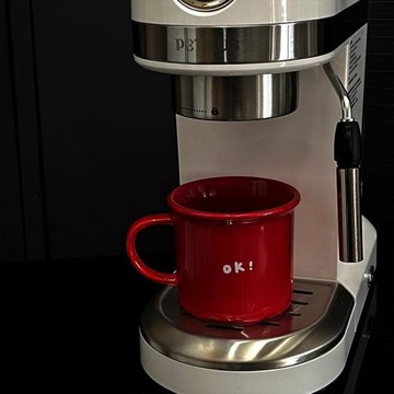 新年快樂|可愛復古紅色ok小狗陶瓷馬克杯跨年咖啡杯伴手禮禮盒裝