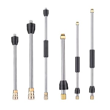 高壓洗車機水槍不銹鋼延長桿加長噴槍鴨嘴清洗機M14M16mm接頭配件