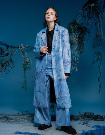 長版西裝外套/環保材質/海洋印花/23AW-INF