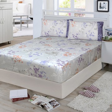 【多利寶寢具】FITNESS 精梳棉雙人特大床包枕套三件組-范妮絲-灰紫