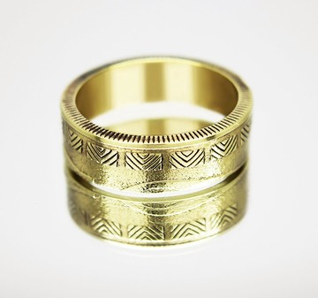 立陶宛硬幣戒指 50 美分 1997-2008 男士硬幣戒指 女士硬幣戒指