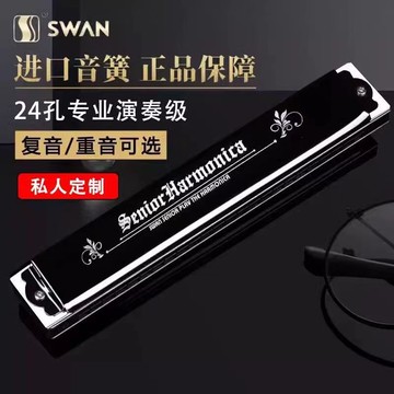 德國口音天鵝24復音C調口琴正品殿堂高端成人重音專業演奏送禮