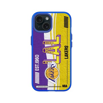 iPhone 15 Clear 激光藍 - NBA - 復古球員卡-洛杉磯湖人 L.A. Lakers - Vintage Card