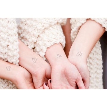 「友愛」 一份2個愛心 紋身貼紙 微刺青 小清新 小心機 卡通 紋身貼 外拍 小紅書同款 可愛 抖音同款 超美 性感