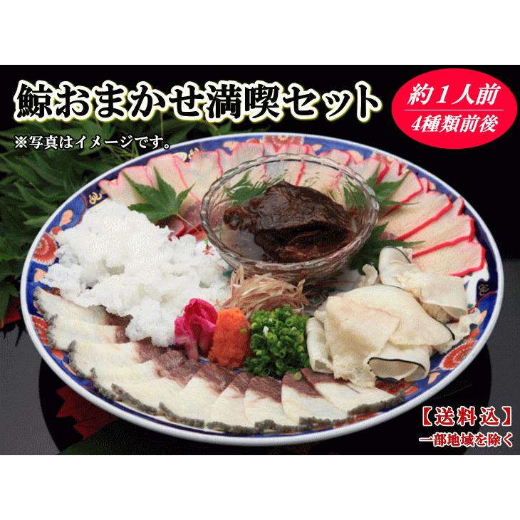 鯨 鯨肉 鯨おまかせ満喫セット（お一人様セット）約1人前 ４種類前後 贈答用 父の日 お中元 お歳暮