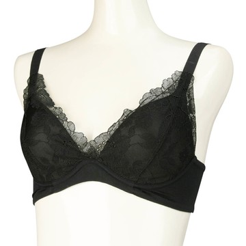 akachan honpo - 滑順合身無鋼圈胸罩-套頭式-黑色