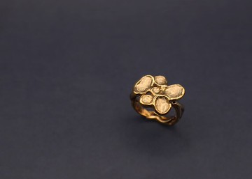 抽像系列-漣漪黃銅戒