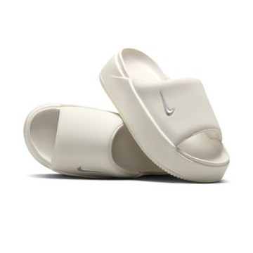 Nike Calm Elevation 女鞋 奶油銀勾色 厚底 休閒 拖鞋 HJ5601-100