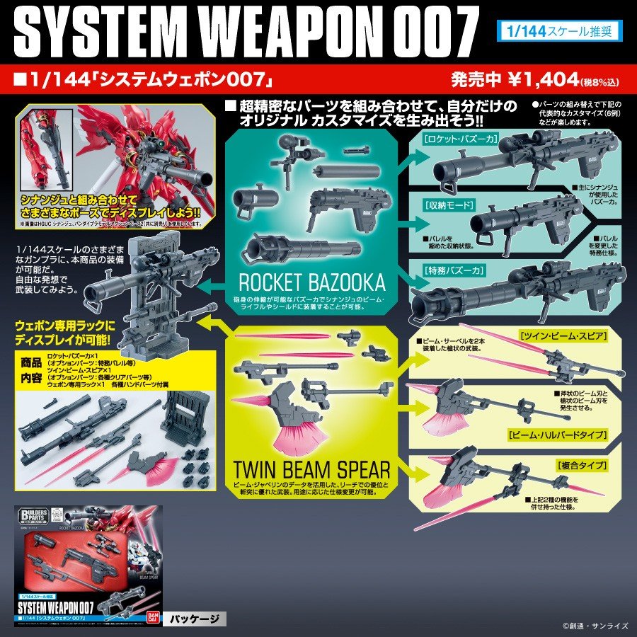 1 144 システムウェポン007 バンダイ ビルダーズパーツ 通販 Lineポイント最大0 5 Get Lineショッピング