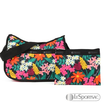 LeSportsac - Standard 側背水餃包/流浪包-附化妝包 (繁花盛開)