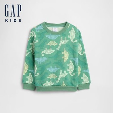 【GAP】babyGap寬鬆圓領運動衫-綠色(869222)