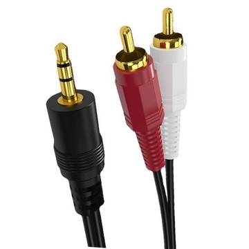 3.5mm轉2RCA一分二音源線 AUX轉RCA梅花頭電腦音箱連接線 3m  2R-35  1條
