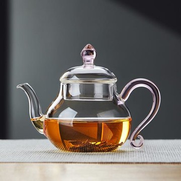 玻璃茶壺耐高溫加厚茶水分離2025新款一人用小花茶泡茶壺功夫茶具