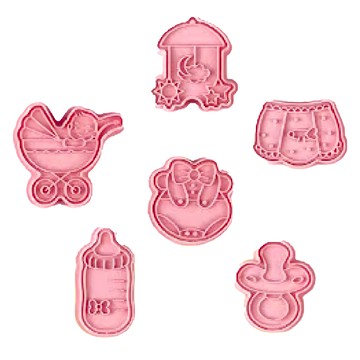 Betty's 焙蒂絲 彌月餅乾壓模  粉紅色  6個