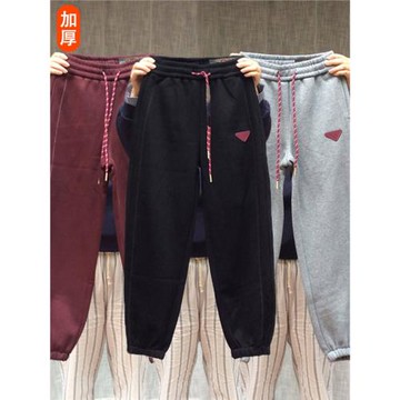 2024秋冬香港花牌歐貨新款芭莎BASHA松緊腰束腳加厚休閑運動衛褲