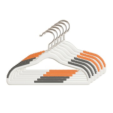 【Mr.box】100入ABS/植絨無痕防滑衣架任選均一價(兒童衣架 曬衣架 衣架 衣櫃架 吊衣架 掛衣架 內衣架) 100入兒童款衣架-灰色