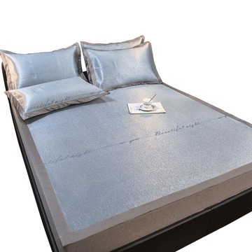 南極人輕奢純色空調2三件套單人1.2雙人1.5 1.8 2m床涼席寬邊軟席