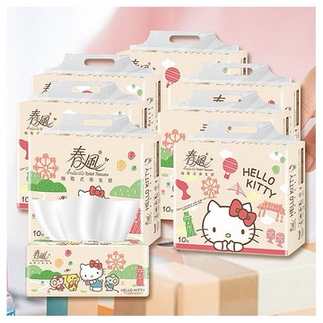 春風~Hello Kitty抽取式衛生紙(100抽x10包x7串／箱)