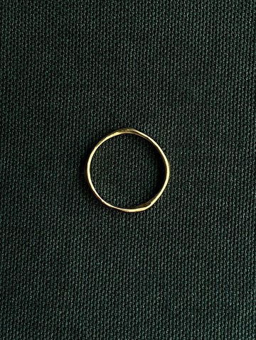 鍛敲波紋線戒 - 黃銅戒指