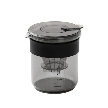 荷生活 戶外露營便攜手沖咖啡過濾杯 防滑杯身帶刻度穩定控流咖啡杯-1套