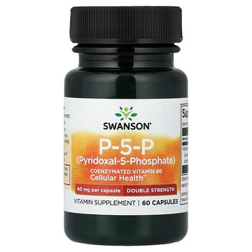 Swanson Vitamins, P-5-P，雙倍功效，40 毫克，60 粒膠囊
