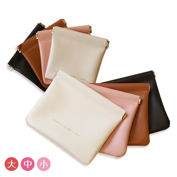 自動閉合收納包  【E242】 防潑水 耐髒 內袋分區 彈片收納包 隨身包 磁吸收納包