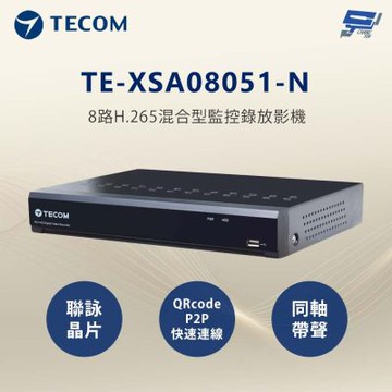昌運監視器 東訊 TE-XSA08051-N 8路H.265混合型監控錄放影機
