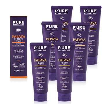 【澳洲 Pure Papayacare】木瓜無痕滋養霜(6入組 100g / 條)