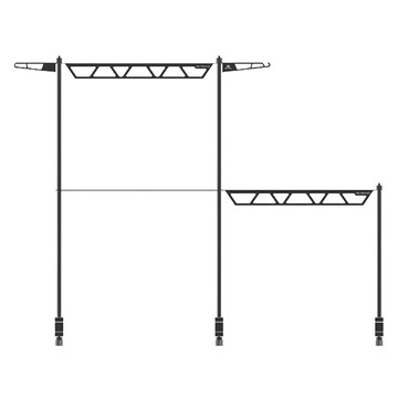 ISE MOUNT 小島嶼山 幾何桌面置物架 A款組合款 鐵+鋁合金支架  黑色  1個