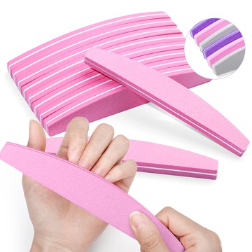 10 件裝指甲銼 雙面半月形指甲銼 專業美甲工具 海綿拋 磨棒 挫條 砂條 美甲 光療指甲 修型 打磨