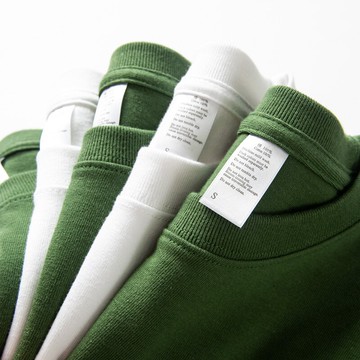 牛油果綠270g重磅精梳棉短袖t恤厚實不透純色寬松百搭上衣男女款