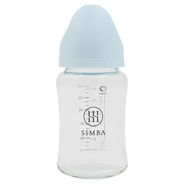 [福利商品]23-9_simba-小獅王辛巴-蘊蜜質金玻璃寬口防脹氣奶瓶-新生專用-晨藍-180ml-1個