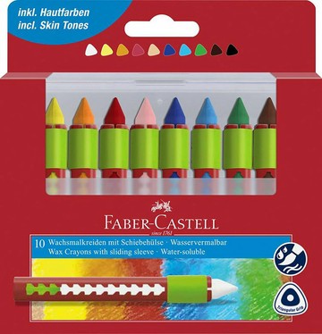 德國 Faber-Castell 輝柏 120014 創意水溶性蠟筆 (10色)【APP滿額下單4%點數(單一帳號最高1000點)】7/31止