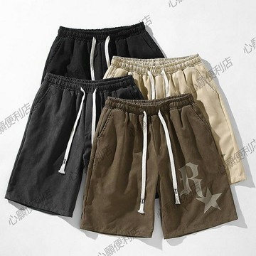 男士短褲夏季新款潮牌寬松休閑沙灘褲子籃球運動五分褲外穿大褲衩