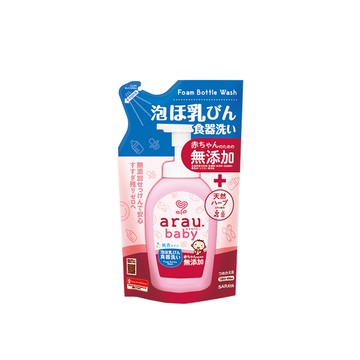 SARAYA 【日本 】arau.baby 愛樂寶 寶貝 無添加奶嘴奶瓶清潔泡泡(補充包)450ml
