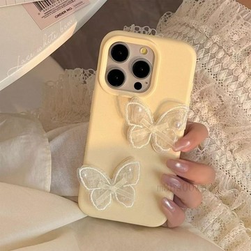 免運🎈ins風輕紗蝴蝶結 蘋果iPhone15創意17promax13/14p防摔16大孔12/11手機殼