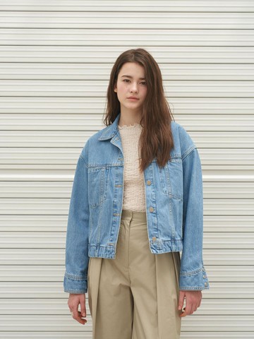 PREMIUM LESS DENIM JACKET [SKY BLUE]