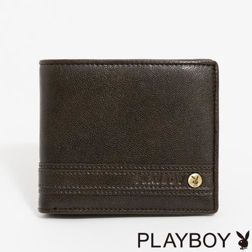 PLAYBOY - 中翻短夾  Impeccable系列 - 咖色