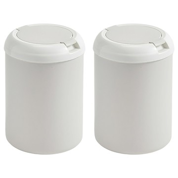 GINII 基尼 桌面小型收納桶 象牙白 L14xW14xH18.2cm MIT台灣設計製造  2個