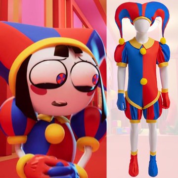 外貿爆款男女童cosplay神奇數字馬戲團小丑同款連體表演服套裝