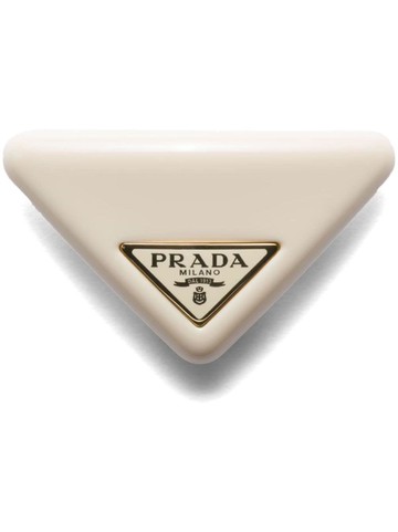 Prada - triangle-logo hair clip - women - Metal/Plastic - One Size - Gold