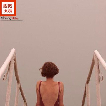 MEMORYBABY驚艷時尚唯美性感復古露背保守遮肚雙肩帶連體游泳衣女