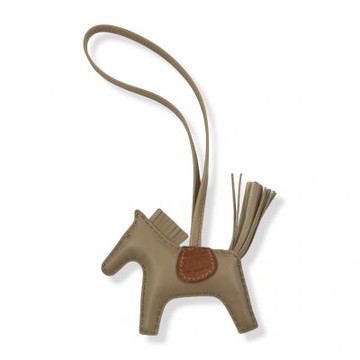 HERMES 愛馬仕 Rodeo PM 小馬吊飾(奶茶 Beige Marfa x 金棕 Gold)