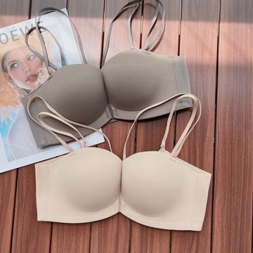 前扣內衣女小胸聚攏無痕光面美背文胸夏季性感無鋼圈半杯胸罩
