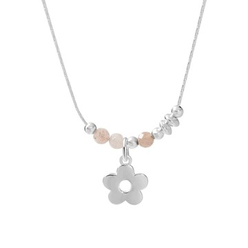 [純銀/粉東陵石] 暖陽小徑鎖骨鍊 / Sunlit Path Necklace