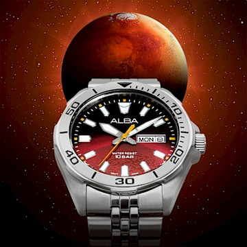 ALBA 雅柏 Planet Series 星系宇航 限量 Mars 火星手錶 雙12購物節 送禮首選-42mm (AV3581X1/VJ43-X044R)