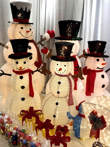 圣誕節裝飾雪人店鋪櫥窗美陳冰雪奇緣道具1米大號發光圣誕樹擺件2