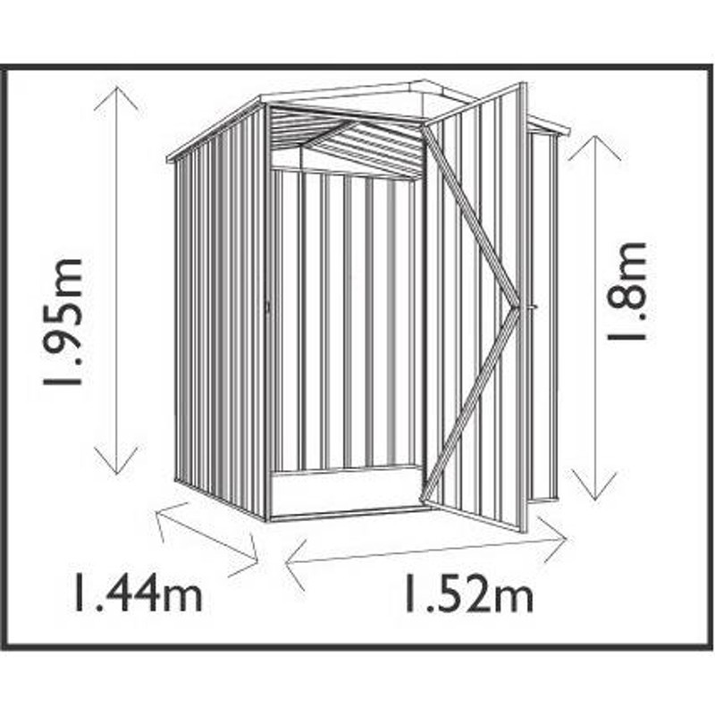 ユーロ物置 1514F1 三角屋根 クリーム色 (木製床 コーチボルト8セット)木製床セット LINEショッピング