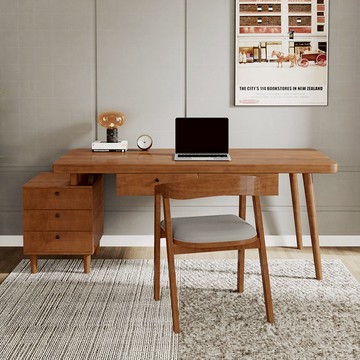 免運附發票 現貨立發 工廠直銷 北歐工作臺書桌家用實木學生學習桌現代簡約寫字臺臥室書房辦公桌 pyy2477