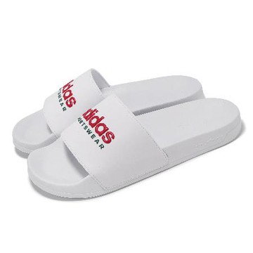 adidas 拖鞋 Adilette Shower 男鞋 女鞋 白 紅 緩衝 一片拖 涼拖鞋 愛迪達 IE8944